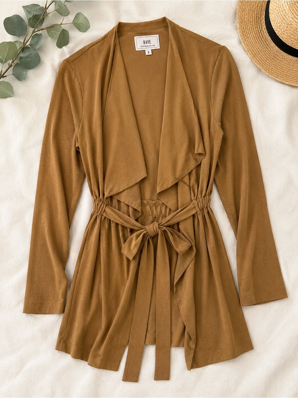Have Mustard Lightweight Tie-Front Cardigan